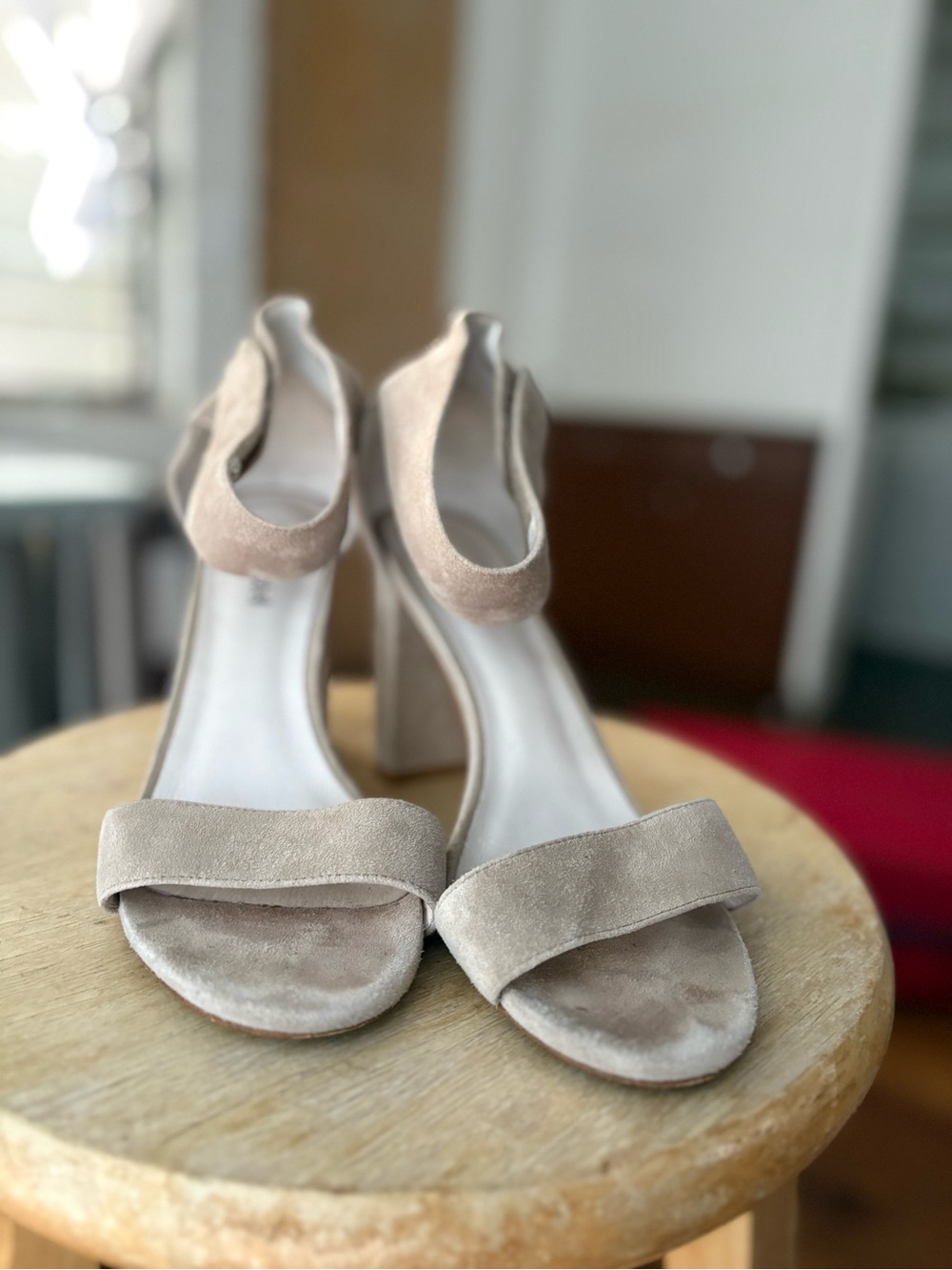 Jeffrey Campbell Taupe Suede Block Heel Sandals - Picture 3 of 6